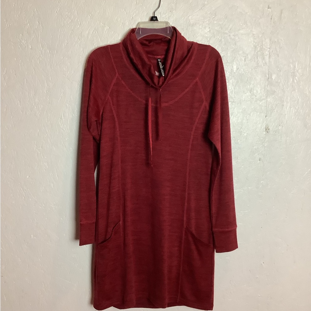 Red Kuhl cowl neck sweatshirt dress